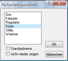 Fachschale auswählen
