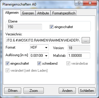 Planeigenschaften-Blattrahmen