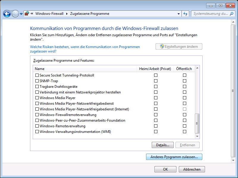 FirewallProgrammZulassen
