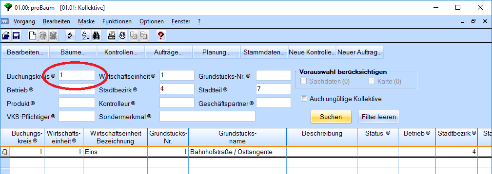 GisconProBaumMaskeKollektivSuchfelderMarker