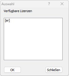 Lizenz wählen