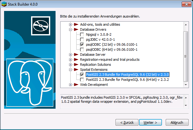 PostGIS_StackBuilder_PostGisundODBCtreiberAuswaehlen