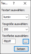 Moskito-DialogAnsichtLeistenZusatzgrafikTextSetup